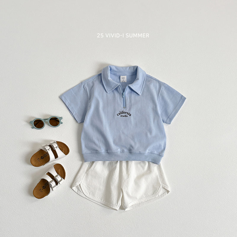 Vivid I - Korean Children Fashion - #Kfashion4kids - Collar Anorak Short Sleeve Tee - 7