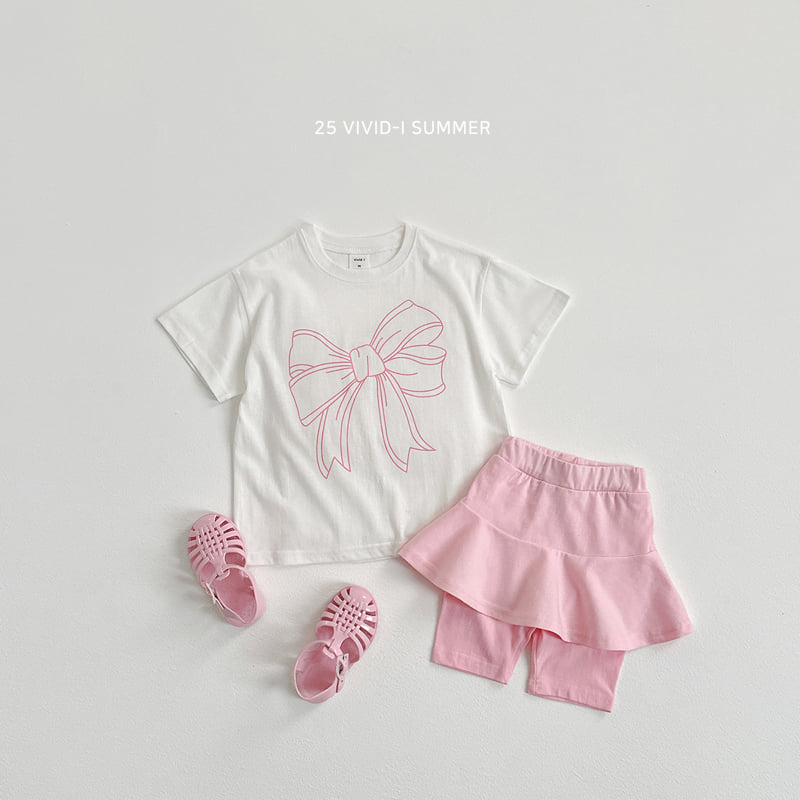 Vivid I - Korean Children Fashion - #Kfashion4kids - Ribbon Long Short Sleeve Tee - 10