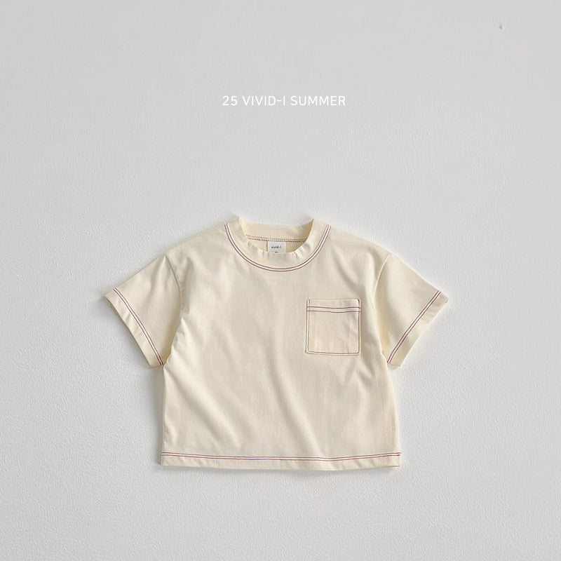 Vivid I - Korean Children Fashion - #Kfashion4kids - Pocket Stitch Short Sleeve Tee - 5