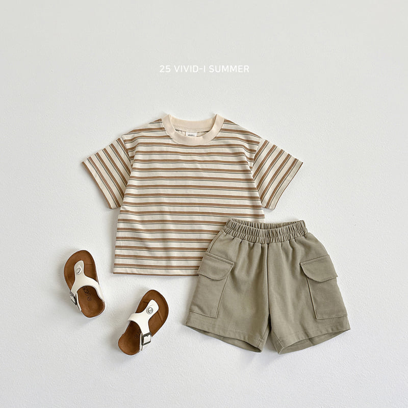 Vivid I - Korean Children Fashion - #Kfashion4kids - Smile Stripe Short Sleeve Tee - 12