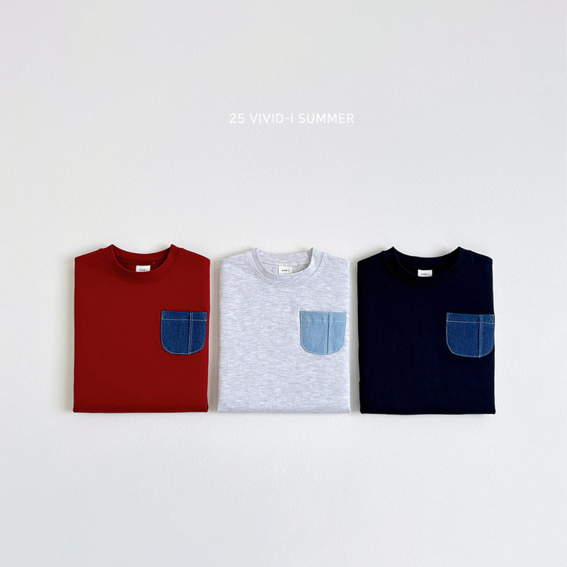Vivid I - Korean Children Fashion - #Kfashion4kids - Denim Pocket Short Sleeve Tee - 3