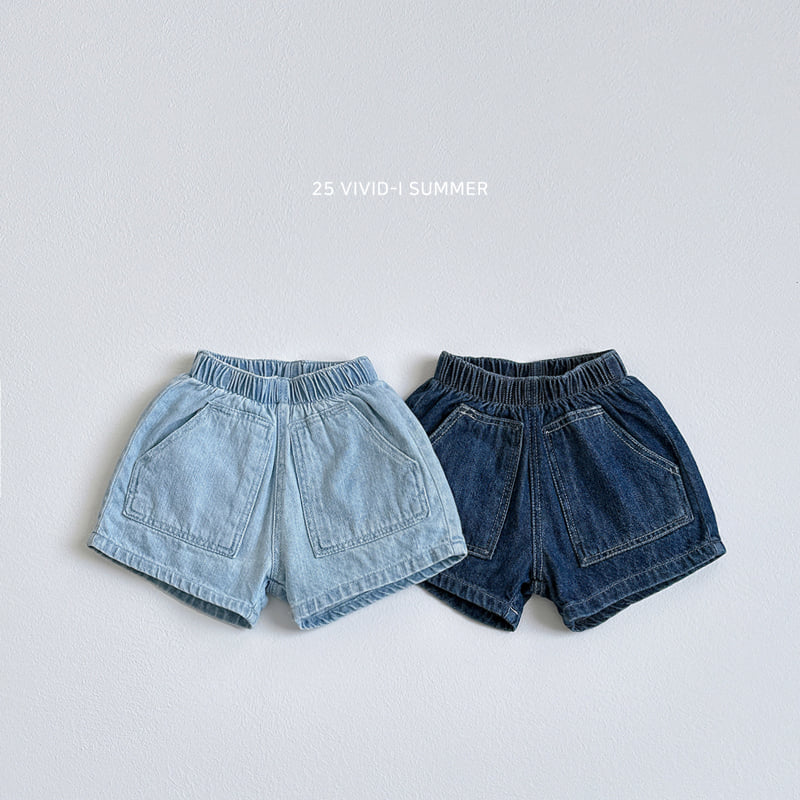 Vivid I - Korean Children Fashion - #childofig - Slub Denim Shorts