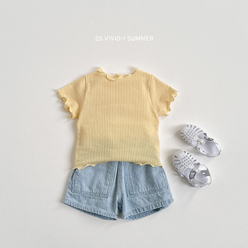 Vivid I - Korean Children Fashion - #childofig - Soap Ribbed Short Sleeve Tee - 10