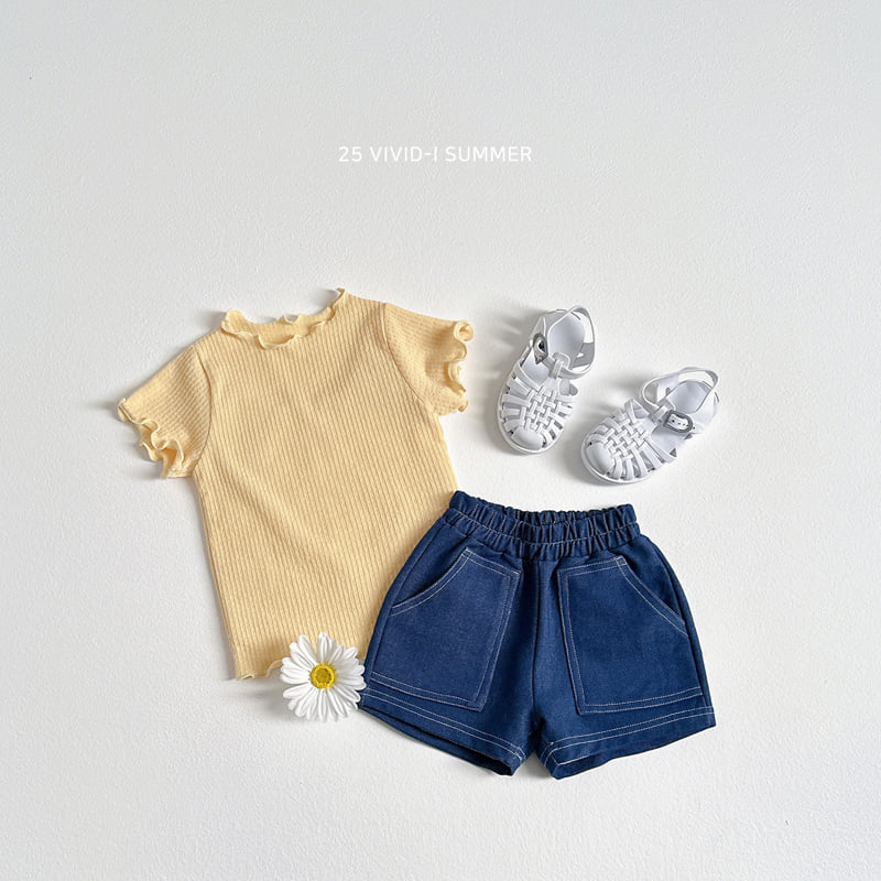 Vivid I - Korean Children Fashion - #childofig - Soap Ribbed Short Sleeve Tee - 9