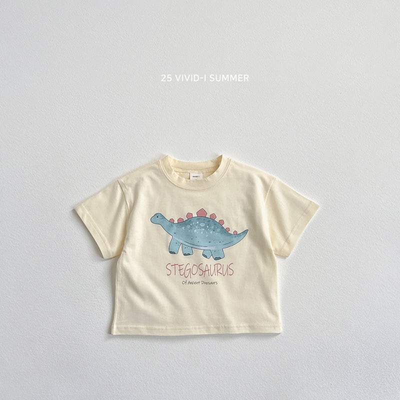 Vivid I - Korean Children Fashion - #childofig - Dino Short Sleeve Tee - 5