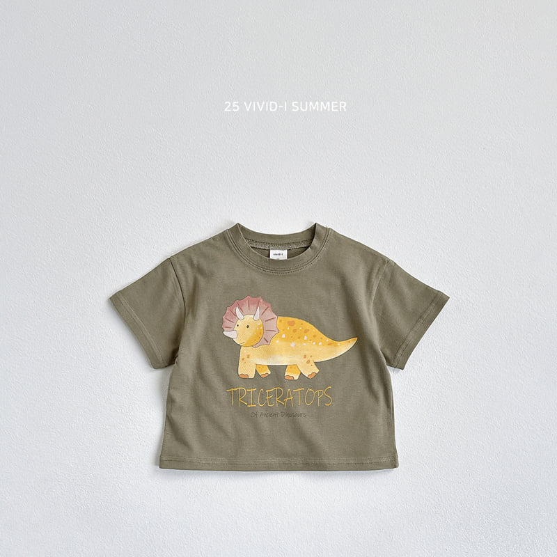 Vivid I - Korean Children Fashion - #childofig - Dino Short Sleeve Tee - 6