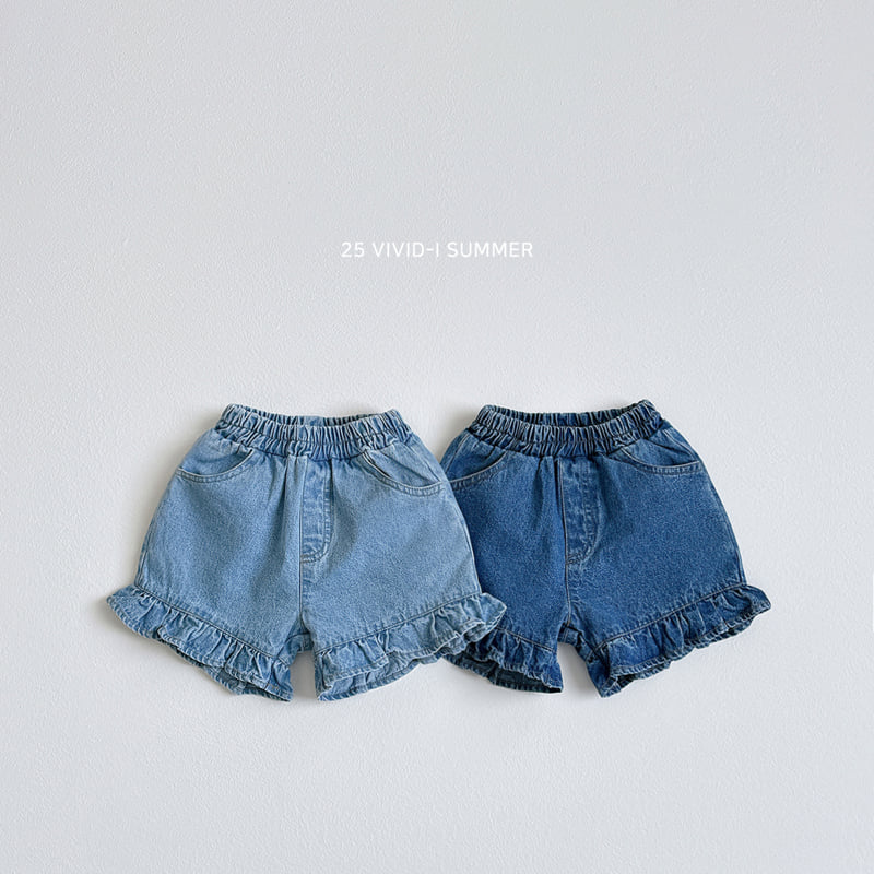 Vivid I - Korean Children Fashion - #childofig - Princess Frill Denim Shorts