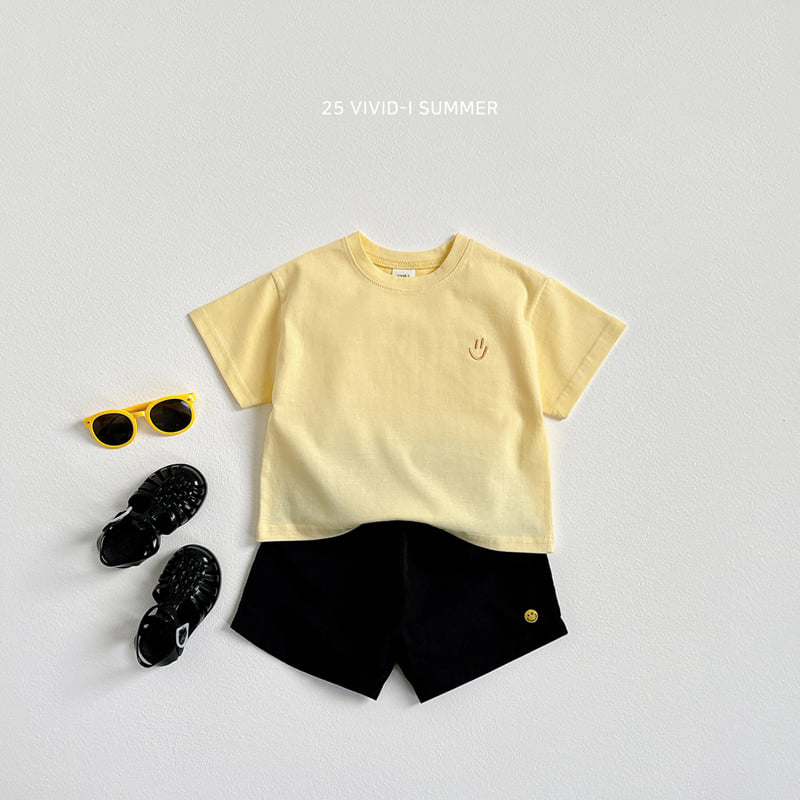 Vivid I - Korean Children Fashion - #childofig - Face Embroidery Short Sleeve Tee - 10