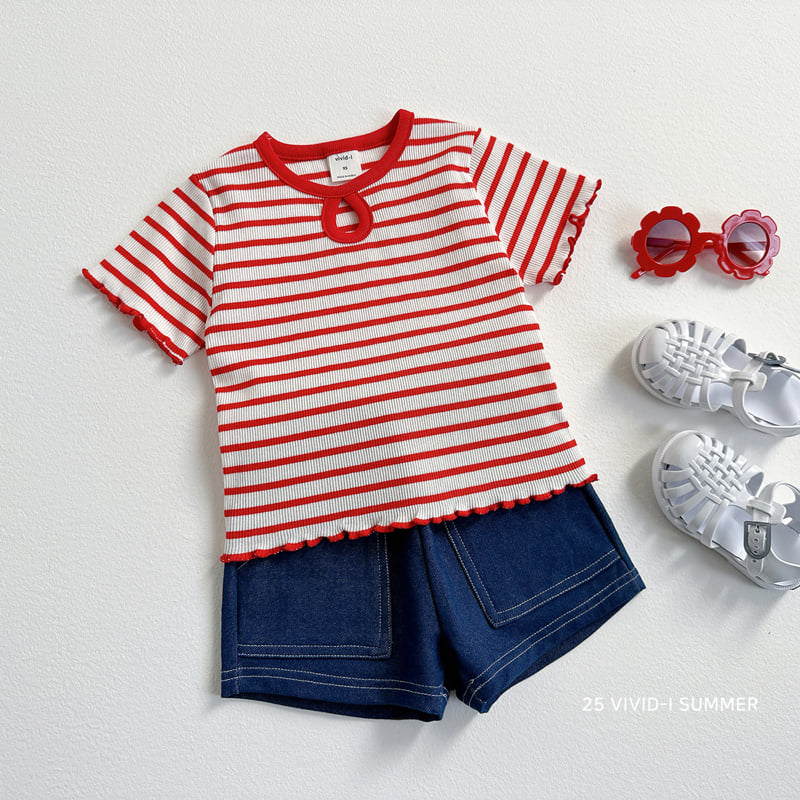 Vivid I - Korean Children Fashion - #childofig - Stripe Hole Tee - 9