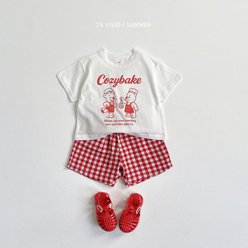 Vivid I - Korean Children Fashion - #prettylittlegirls - Cooking Bear Check Set - 4