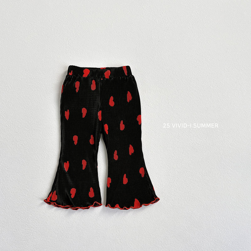 Vivid I - Korean Children Fashion - #prettylittlegirls - Heart Pleats Bootscut Pants - 4