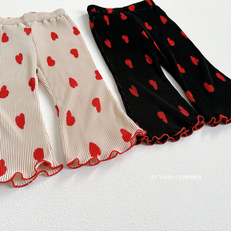 Vivid I - Korean Children Fashion - #childofig - Heart Pleats Bootscut Pants - 5