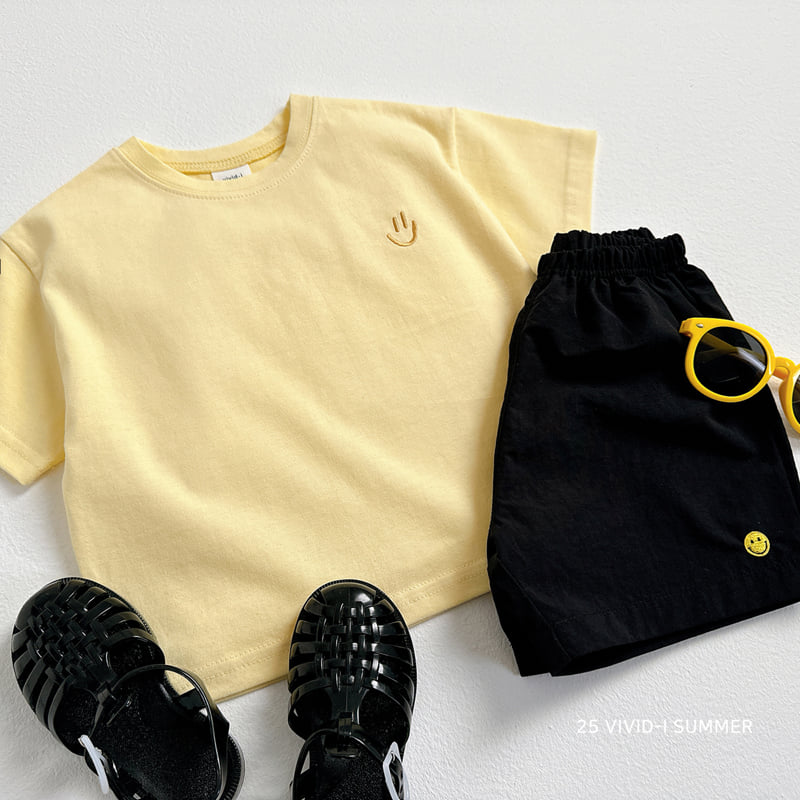Vivid I - Korean Children Fashion - #childrensboutique - Face Embroidery Short Sleeve Tee - 11