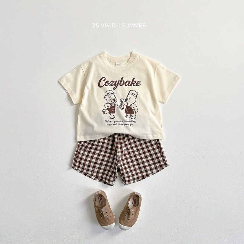 Vivid I - Korean Children Fashion - #childrensboutique - Cooking Bear Check Set - 6