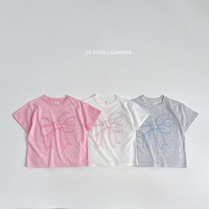 Vivid I - Korean Children Fashion - #childrensboutique - Ribbon Long Short Sleeve Tee - 3