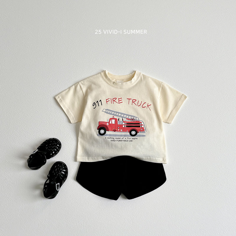 Vivid I - Korean Children Fashion - #childrensboutique - Car Print Short Sleeve Tee - 12