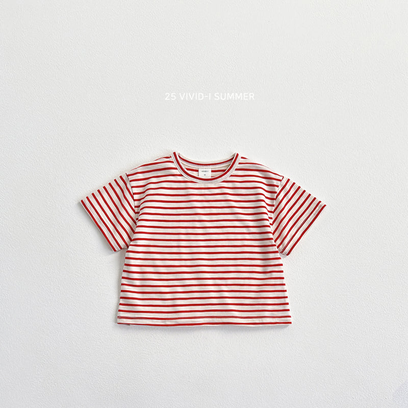 Vivid I - Korean Children Fashion - #childrensboutique - Marine Stripe Short Sleeve Tee - 3