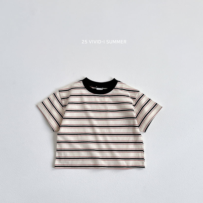 Vivid I - Korean Children Fashion - #childrensboutique - Smile Stripe Short Sleeve Tee - 5