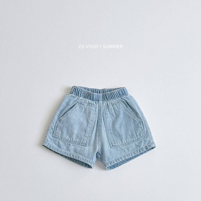 Vivid I - Korean Children Fashion - #designkidswear - Slub Denim Shorts - 3