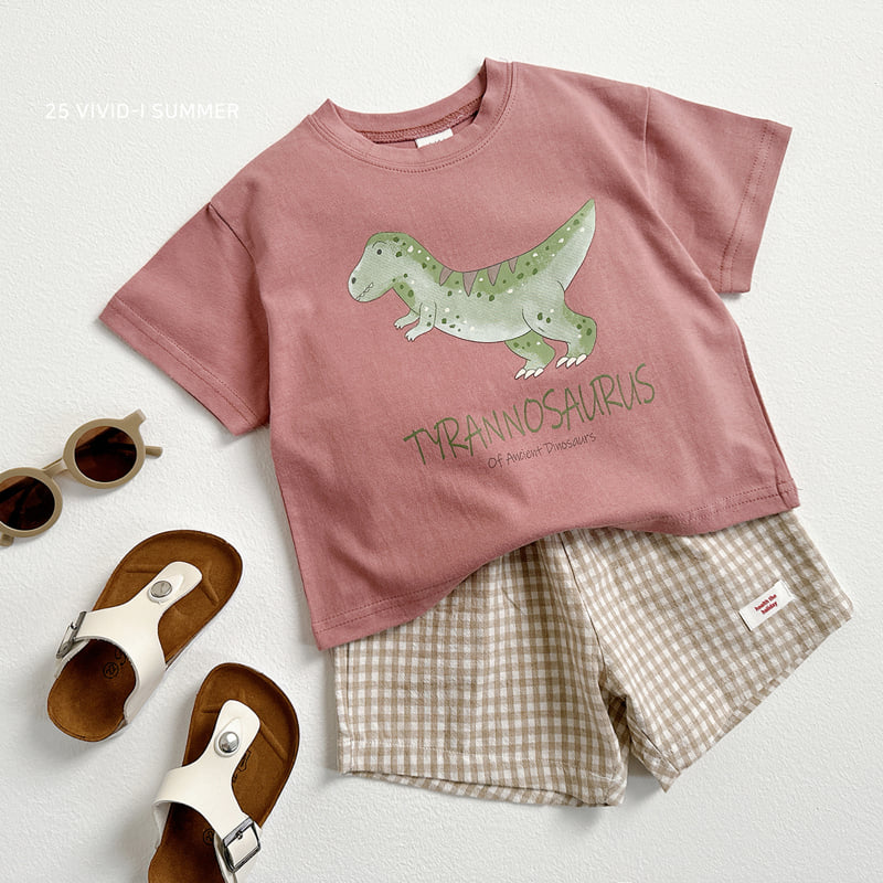 Vivid I - Korean Children Fashion - #designkidswear - Dino Short Sleeve Tee - 8