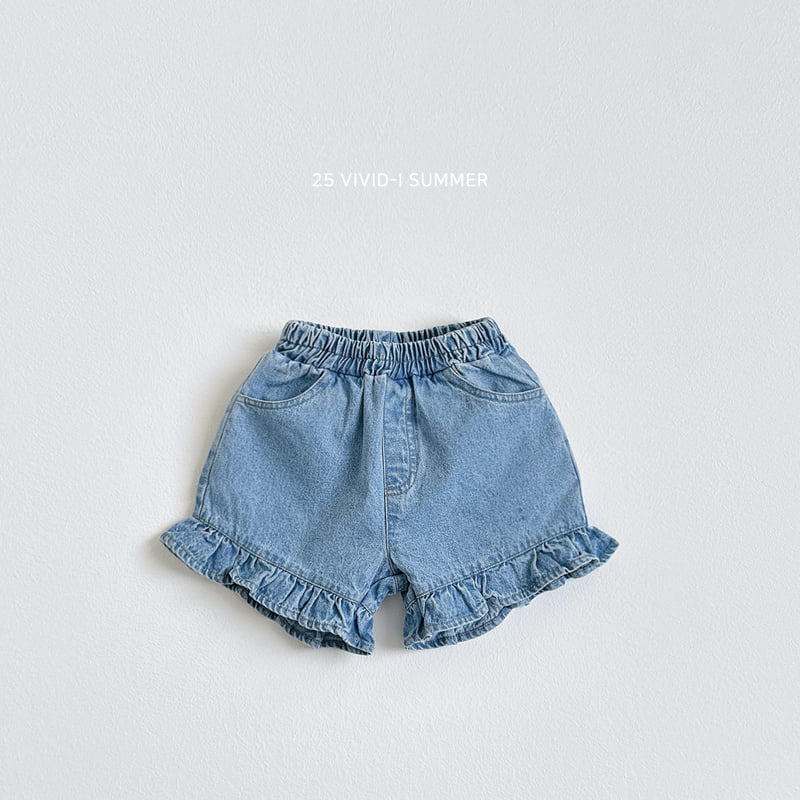 Vivid I - Korean Children Fashion - #designkidswear - Princess Frill Denim Shorts - 3