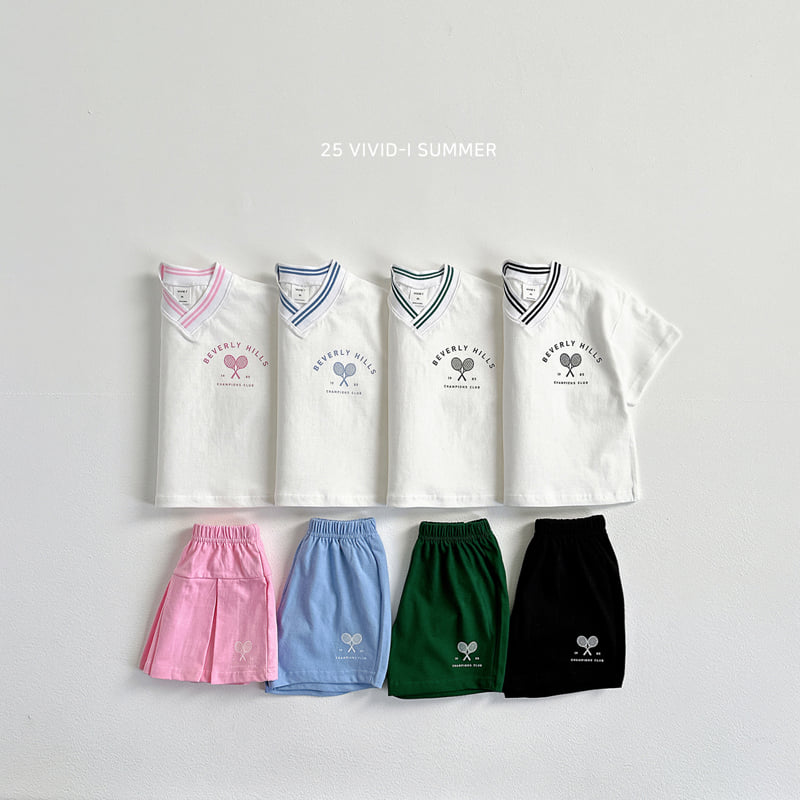 Vivid I - Korean Children Fashion - #designkidswear - Racket V-Neck Set