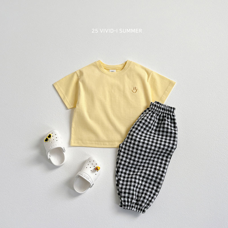 Vivid I - Korean Children Fashion - #designkidswear - Face Embroidery Short Sleeve Tee - 12