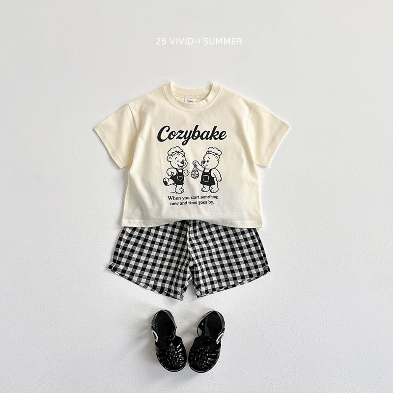 Vivid I - Korean Children Fashion - #designkidswear - Cooking Bear Check Set - 7
