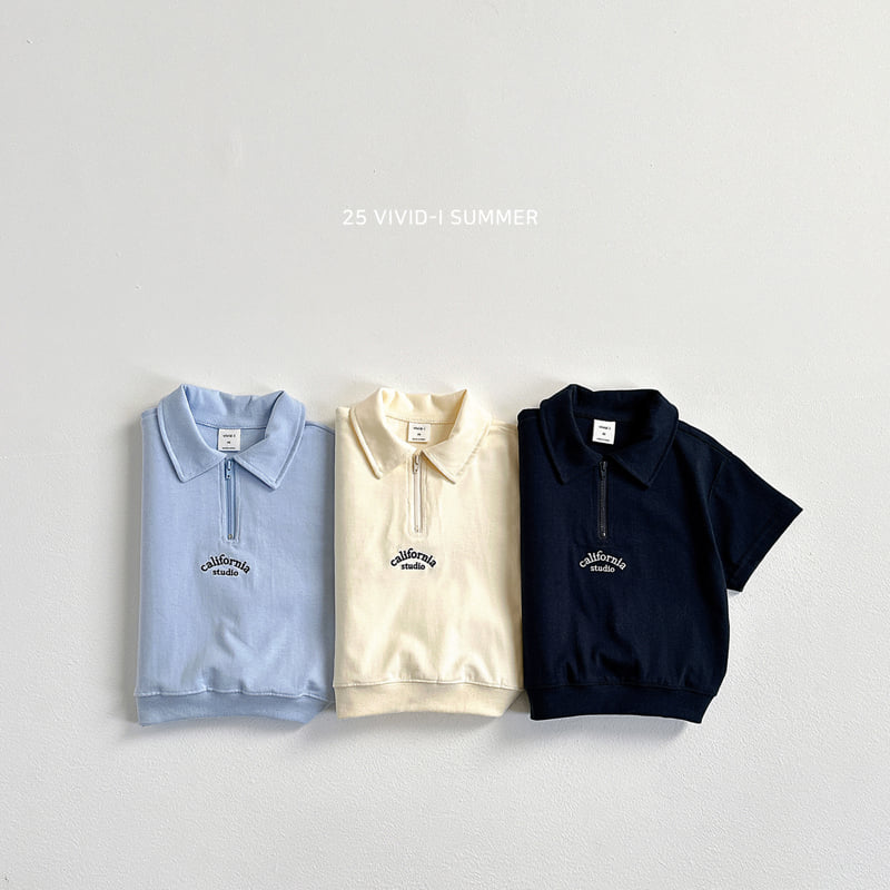 Vivid I - Korean Children Fashion - #designkidswear - Collar Anorak Short Sleeve Tee