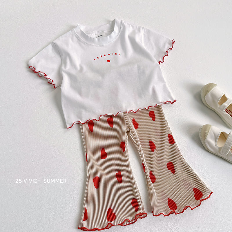 Vivid I - Korean Children Fashion - #designkidswear - Heart Pleats Bootscut Pants - 7