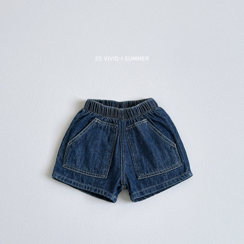 Vivid I - Korean Children Fashion - #designkidswear - Slub Denim Shorts - 4