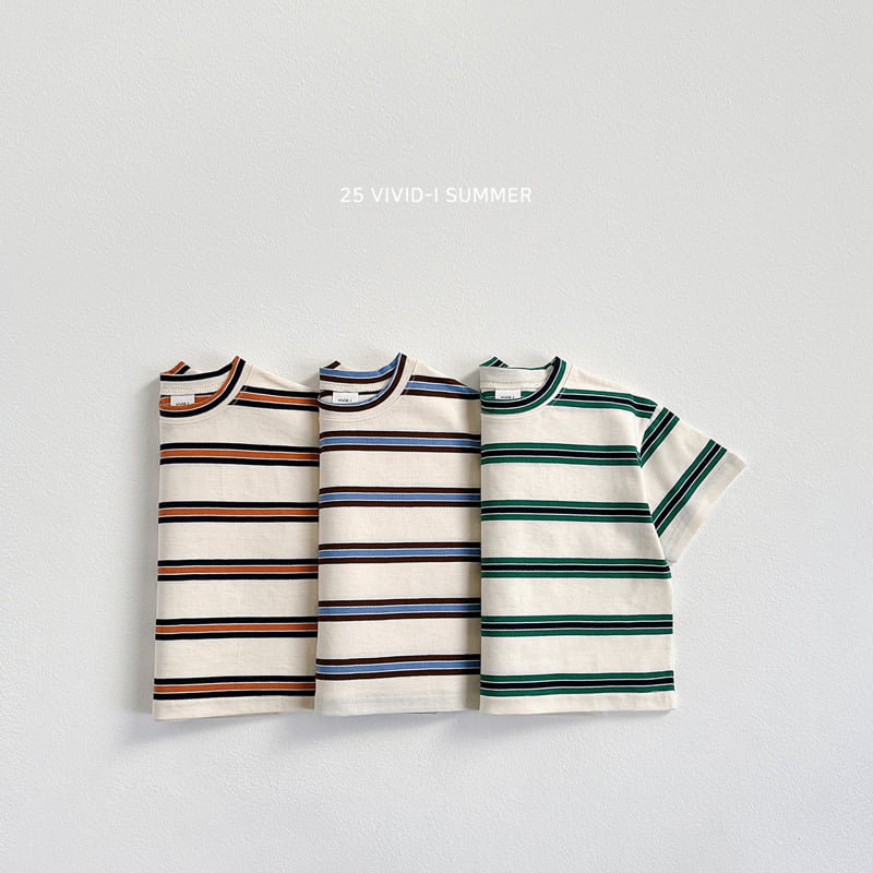 Vivid I - Korean Children Fashion - #discoveringself - Multi Stripe Tee