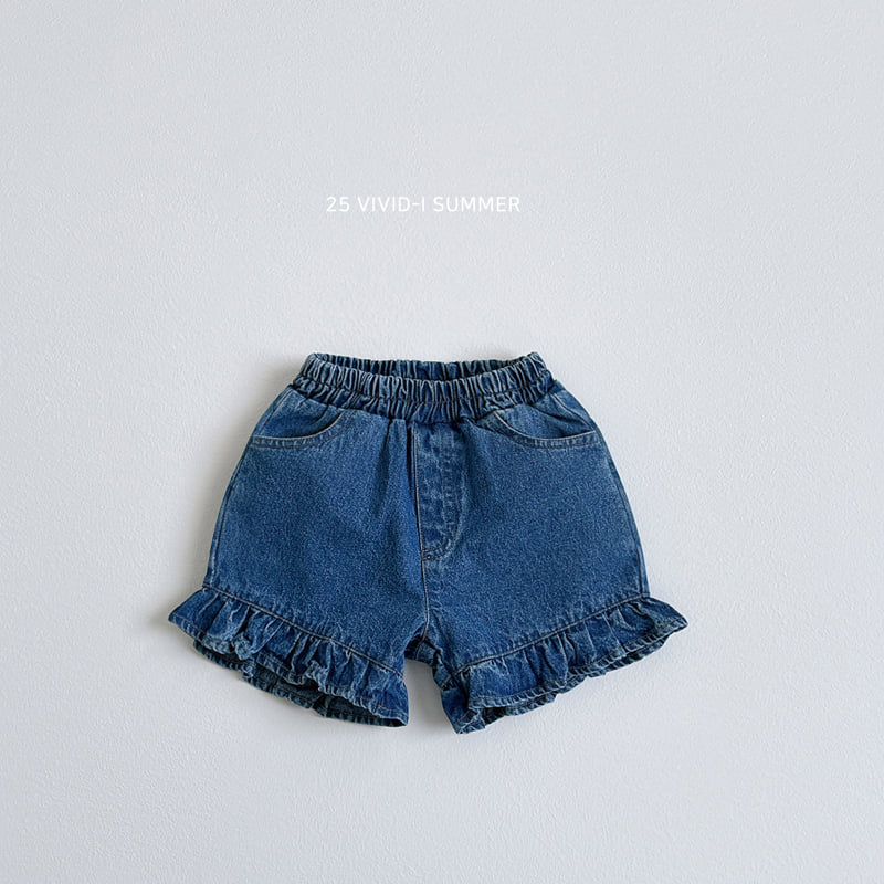 Vivid I - Korean Children Fashion - #designkidswear - Princess Frill Denim Shorts - 4