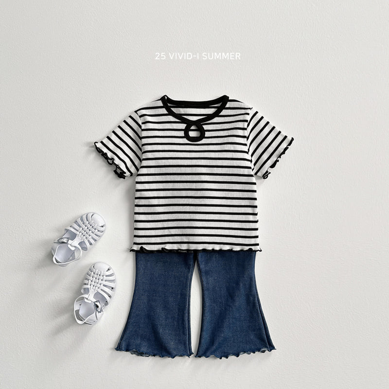 Vivid I - Korean Children Fashion - #discoveringself - Stripe Hole Tee - 12