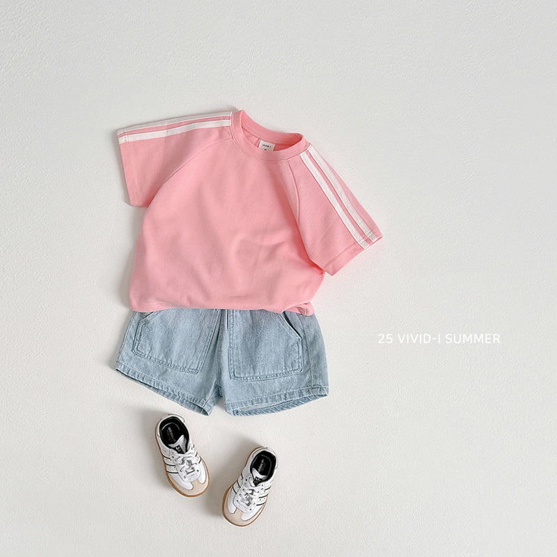 Vivid I - Korean Children Fashion - #discoveringself - Pique Line Short Sleeve Tee - 10