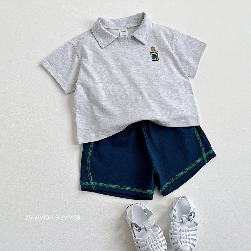 Vivid I - Korean Children Fashion - #discoveringself - Embroidery Collar Short Sleeve Set - 12