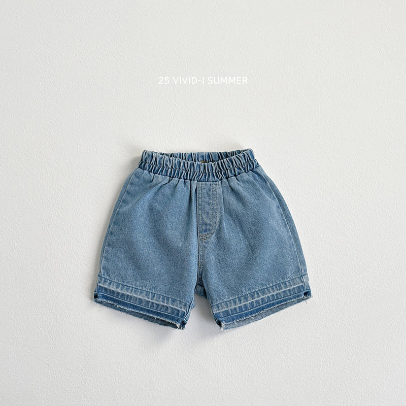 Vivid I - Korean Children Fashion - #discoveringself - Vintage Hem Denim Shorts - 3
