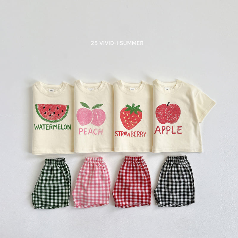 Vivid I - Korean Children Fashion - #discoveringself - Sketch Fruit Check Set