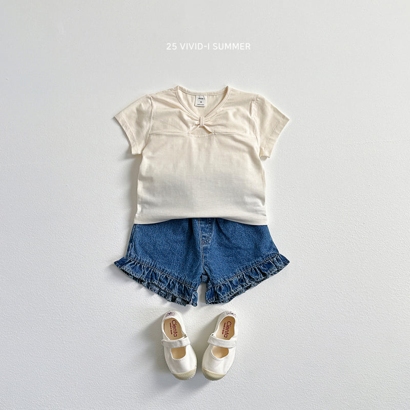Vivid I - Korean Children Fashion - #discoveringself - Slit Ribbon Tie Tee - 12