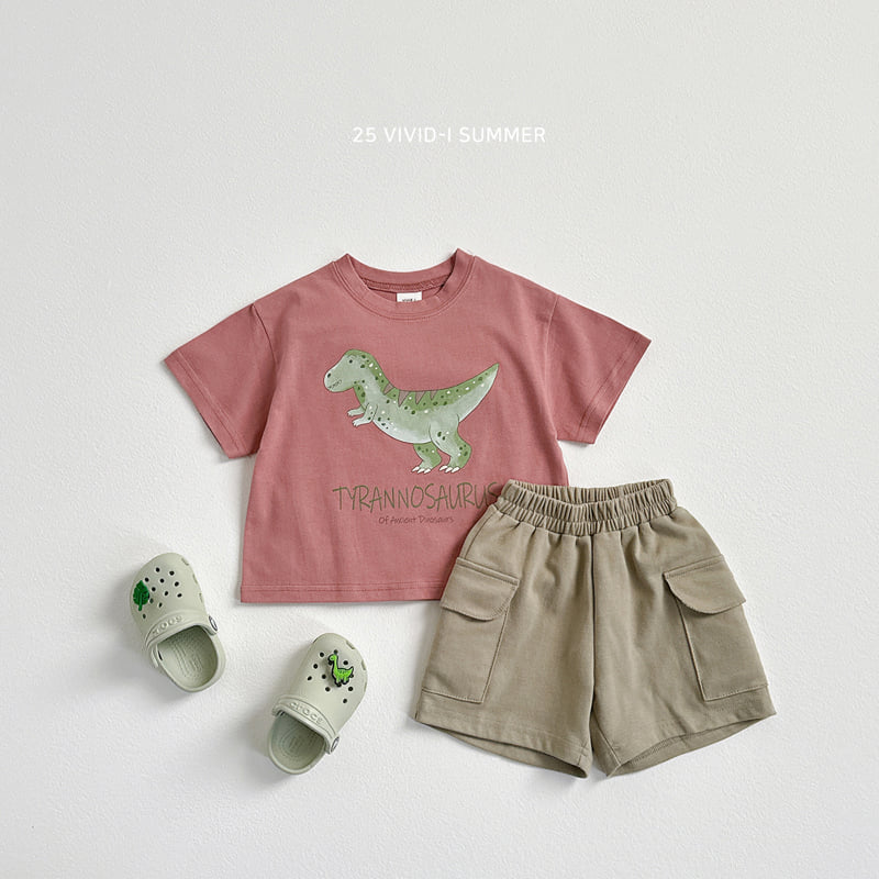 Vivid I - Korean Children Fashion - #fashionkids - Dino Short Sleeve Tee - 10