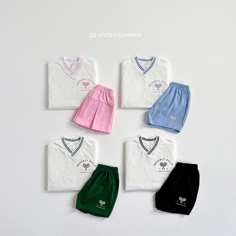 Vivid I - Korean Children Fashion - #fashionkids - Racket V-Neck Set - 3