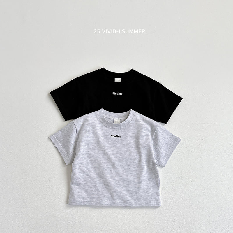 Vivid I - Korean Children Fashion - #fashionkids - Lettering Embroidery Point Tee