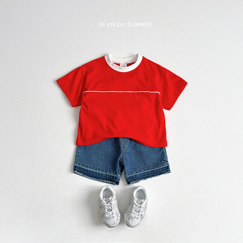 Vivid I - Korean Children Fashion - #fashionkids - Piping Cut Tee - 9