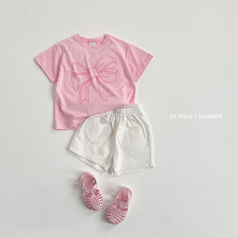 Vivid I - Korean Children Fashion - #fashionkids - Ribbon Long Short Sleeve Tee - 6