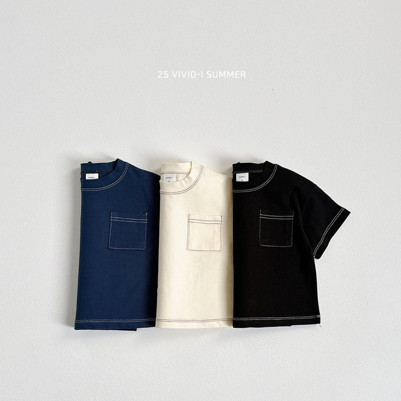 Vivid I - Korean Children Fashion - #fashionkids - Pocket Stitch Short Sleeve Tee