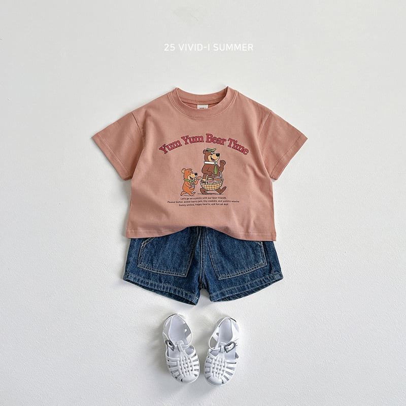 Vivid I - Korean Children Fashion - #fashionkids - Picnic Bear Tee - 7