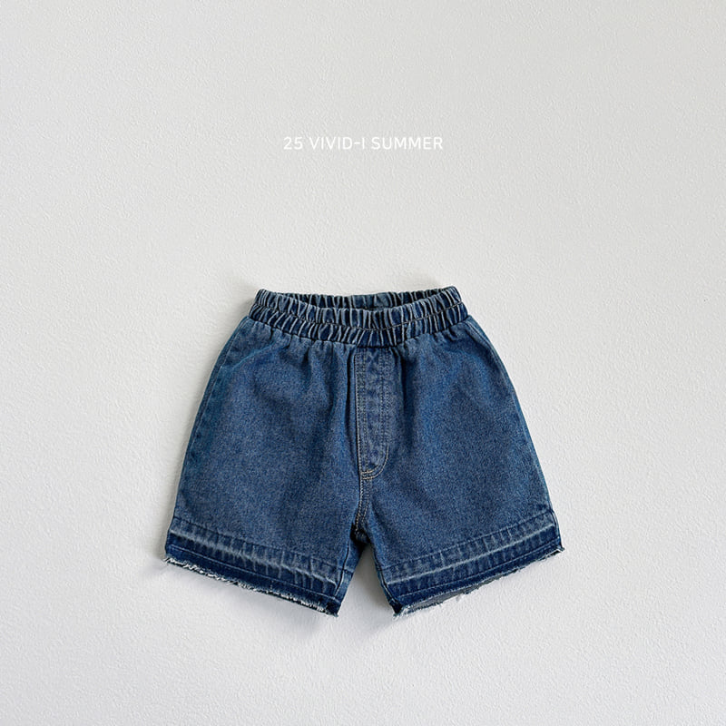 Vivid I - Korean Children Fashion - #discoveringself - Vintage Hem Denim Shorts - 4
