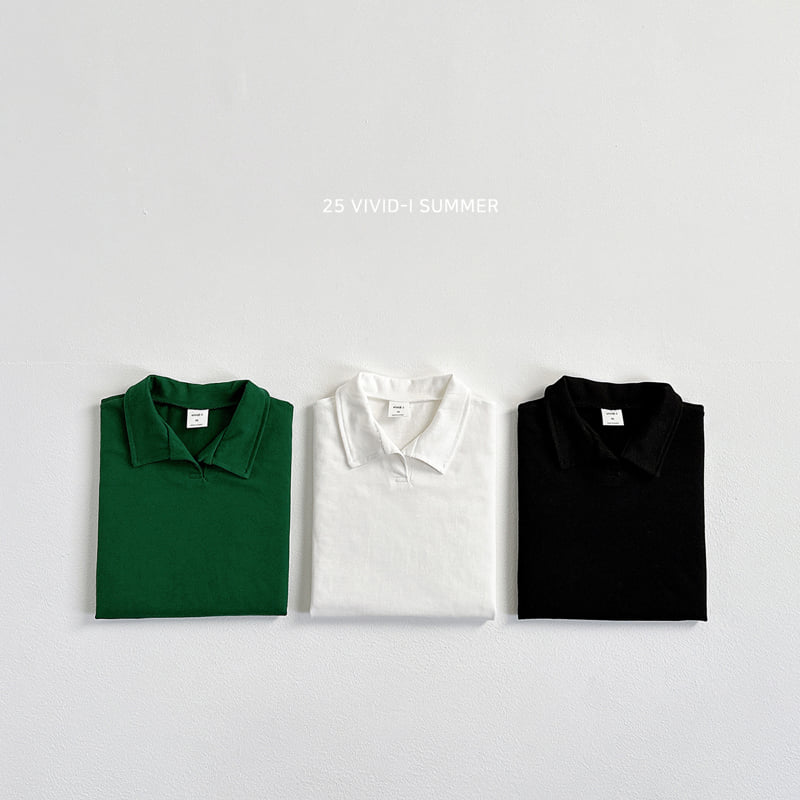Vivid I - Korean Children Fashion - #fashionkids - Basic Collar Tee - 3