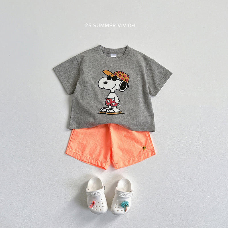 Vivid I - Korean Children Fashion - #kidsshorts - Beach Puppy Short Sleeve Tee - 12