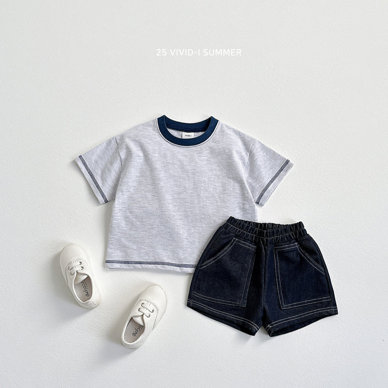 Vivid I - Korean Children Fashion - #kidsshorts - Raglan Stitch Tee - 10